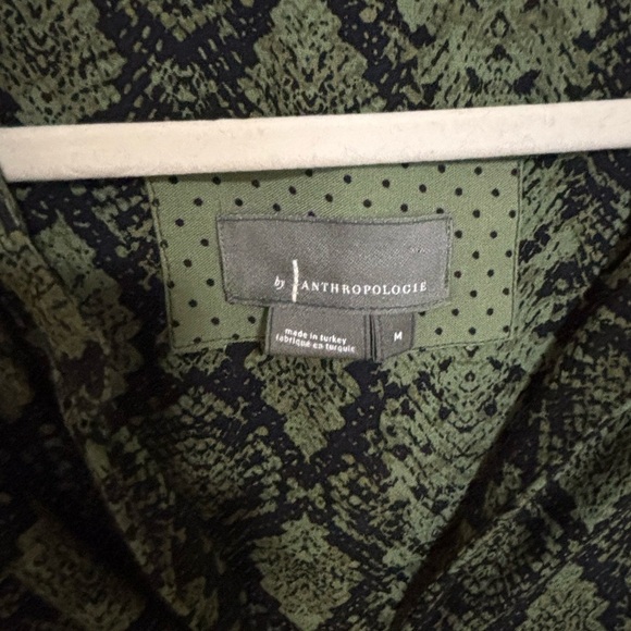 Anthropologie Rachel Tunic Dress Green Snake Print Shift | Size M - Picture 7 of 9